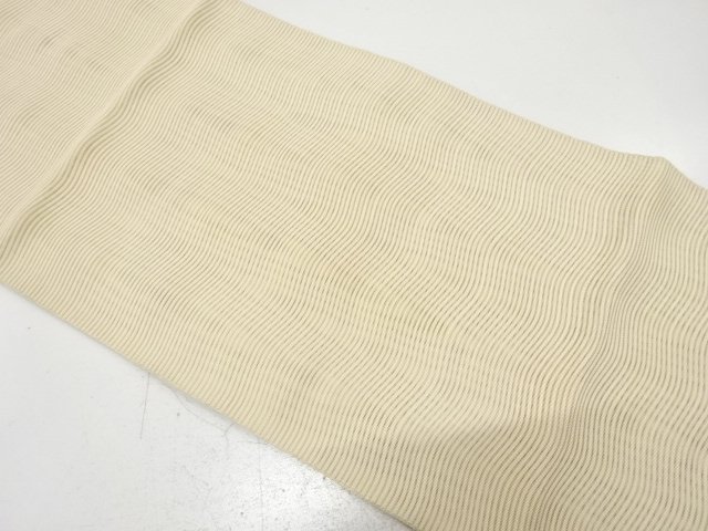 絽綴れ　よろけ横段模様織り出し　名古屋帯
